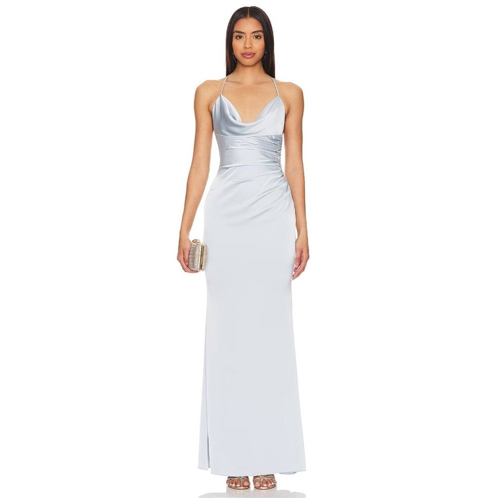 Katie May Ryder Gown in Celestial Blue Small New Womens Maxi Dress